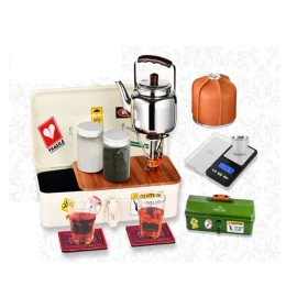 صندوق طقم عزبة الشاي المتكامل للرحلات – موديل CM-48312 من Camping Family جاي