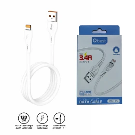 3.4A Fast Charging USB to Lightning Cable 1.2M – High-Speed Data Transfer, Durable Design for iPhone, iPad, and Apple Devices – White