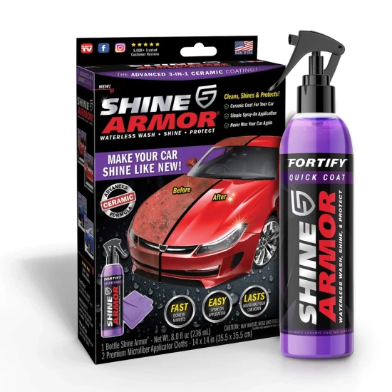شاين أرمور (Shine Armor): شمع حماية الأسطح "3 في 1" للسيارات والقوارب والمركبات الترفيهية (RV) - طلاء نانو سيراميك.